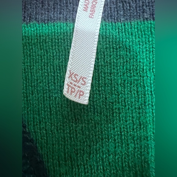 Free People Green and Navy Striped Sweatshirt - Picture 4 of 7